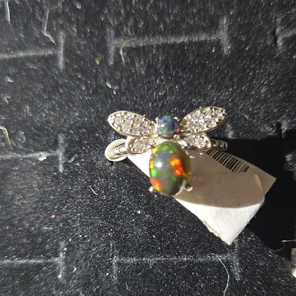 New Ethiopian Black Opal Bee Ring